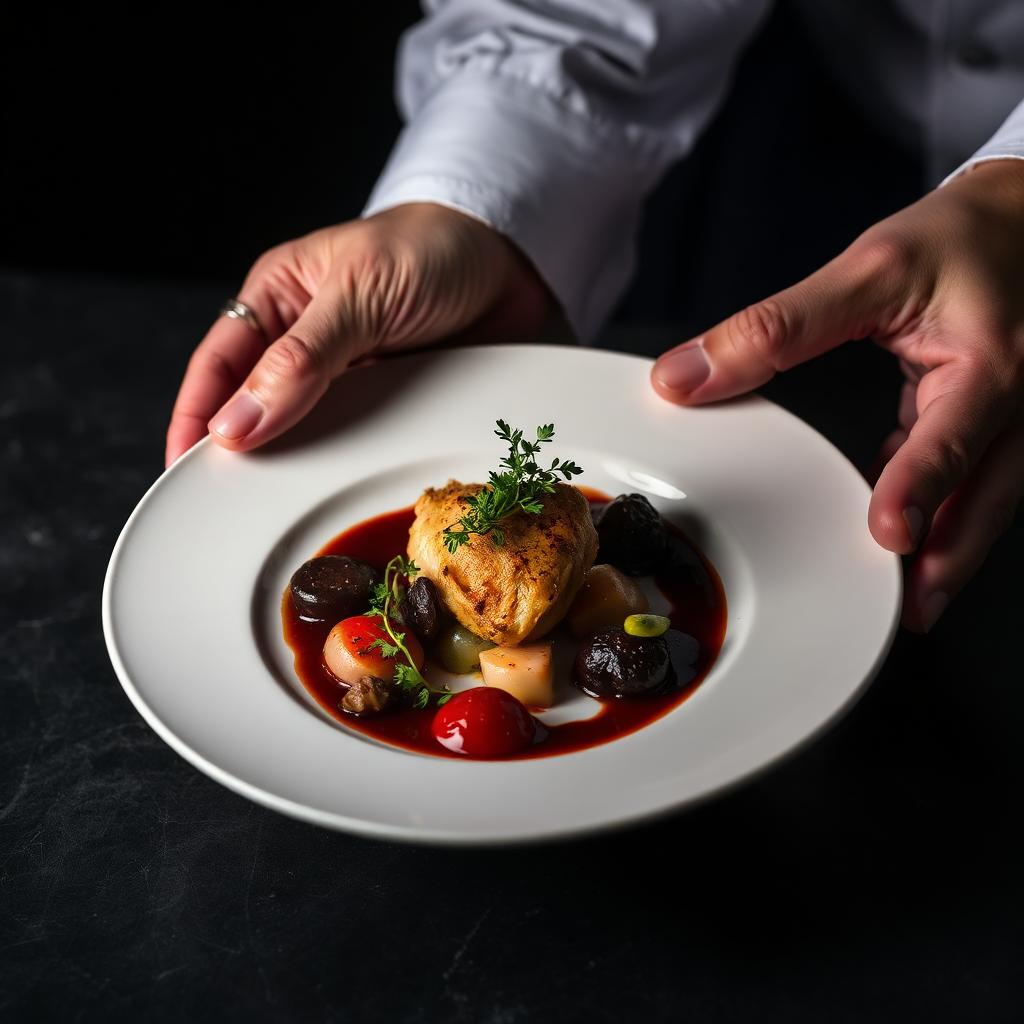 Plato gourmet de alta cocina
